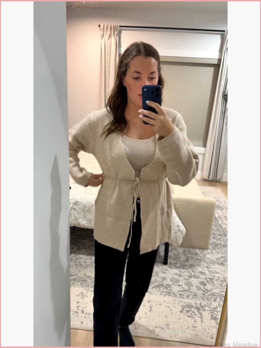 Classic Coatigan Belted Wrap Cardigan V-Neck Long Knit Sweater Jacket - Picture 7 of 7